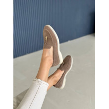 Замшеві лофери в кольорі капучино Арт 156-6